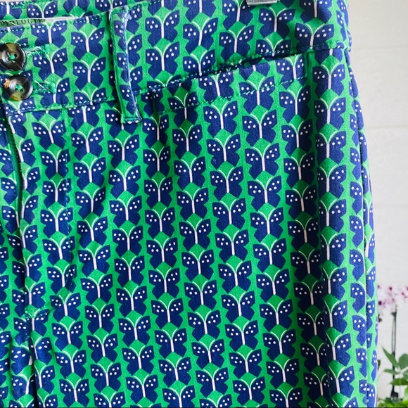Anthropologie Green Blue Butterfly Print Trousers - Picture 5 of 9